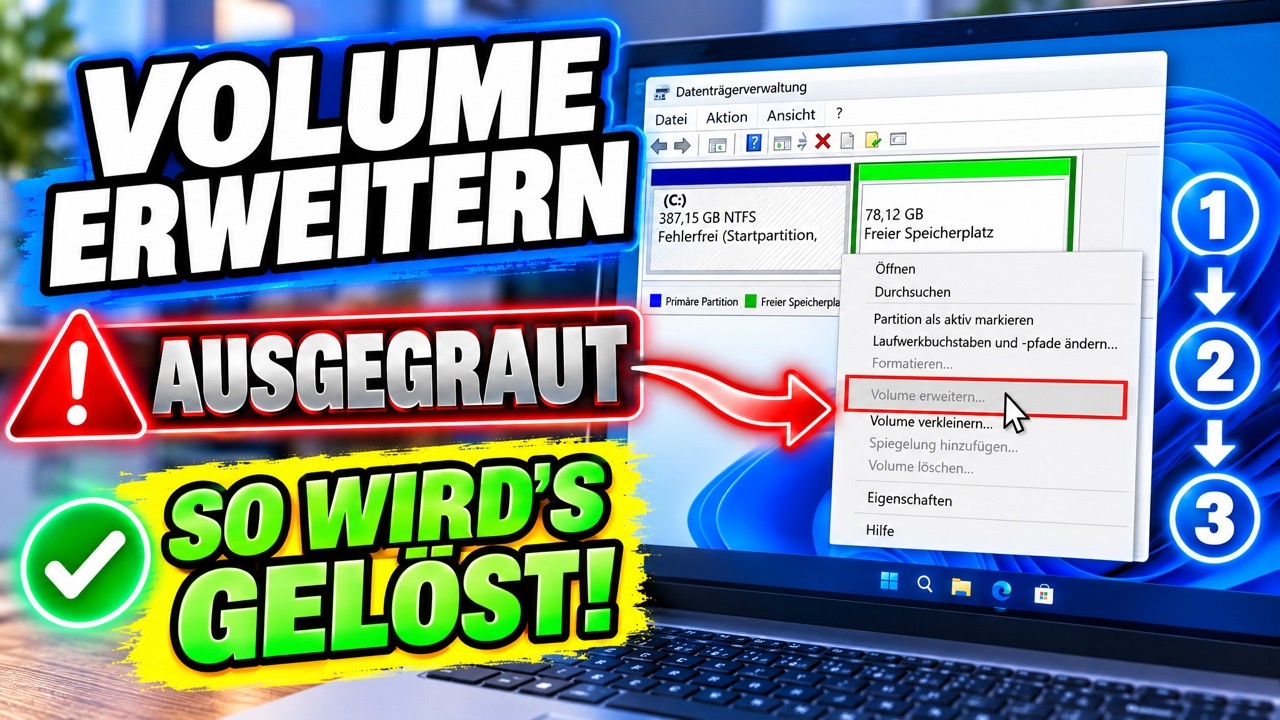 
Partition C erweitern ausgegraut