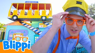Ride Along with Blippi in Adventure City | Fun Vehicle Facts for Kids | Playtime and Learning Fun
