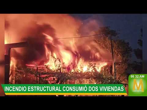 Dos viviendas consumidas por un incendio en Mapiripán, Meta