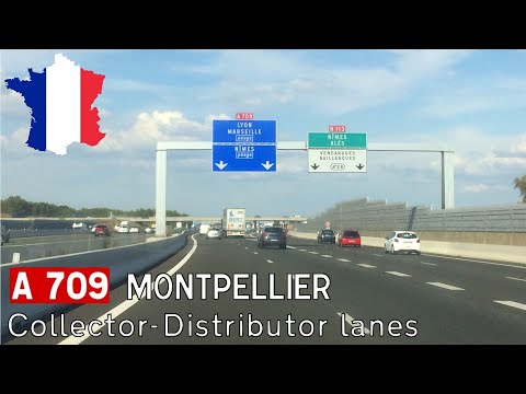 France (F): A709 at Montpellier • the collector-distributor lanes