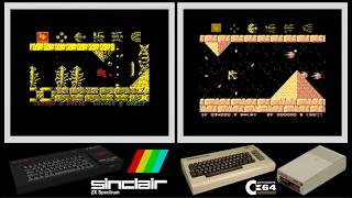 ZX Spectrum vs C64 : ZYBEX (Side by side comparison)
