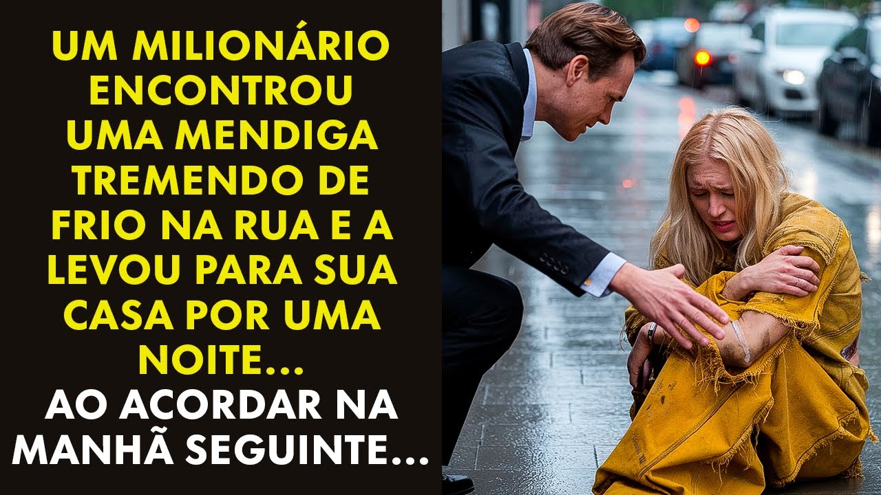 Um MILIONÁRIO Encontrou uma MENDIGA Tremendo de Frio na Rua e a LEVOU PARA SUA Casa por Uma Noite...