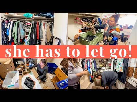 **EXTREME CLOSET DECLUTTER** 40 years worth of clutter...I was shocked 😱🥳 [Becky's Big Move pt. 3]
