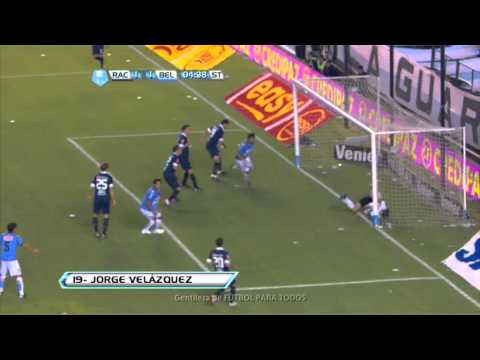 Gol de Velázquez. Racing 1 - Belgrano 1. Fecha 6. Torneo Final 2013. Fútbol Para Todos.