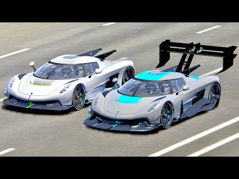 Koenigsegg Jesko GTR vs Koenigsegg Jesko Absolut - Drag Race 20 KM