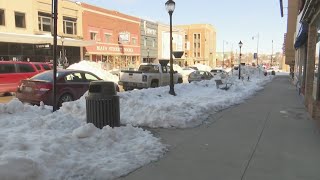 Snow problems in downtown Minot