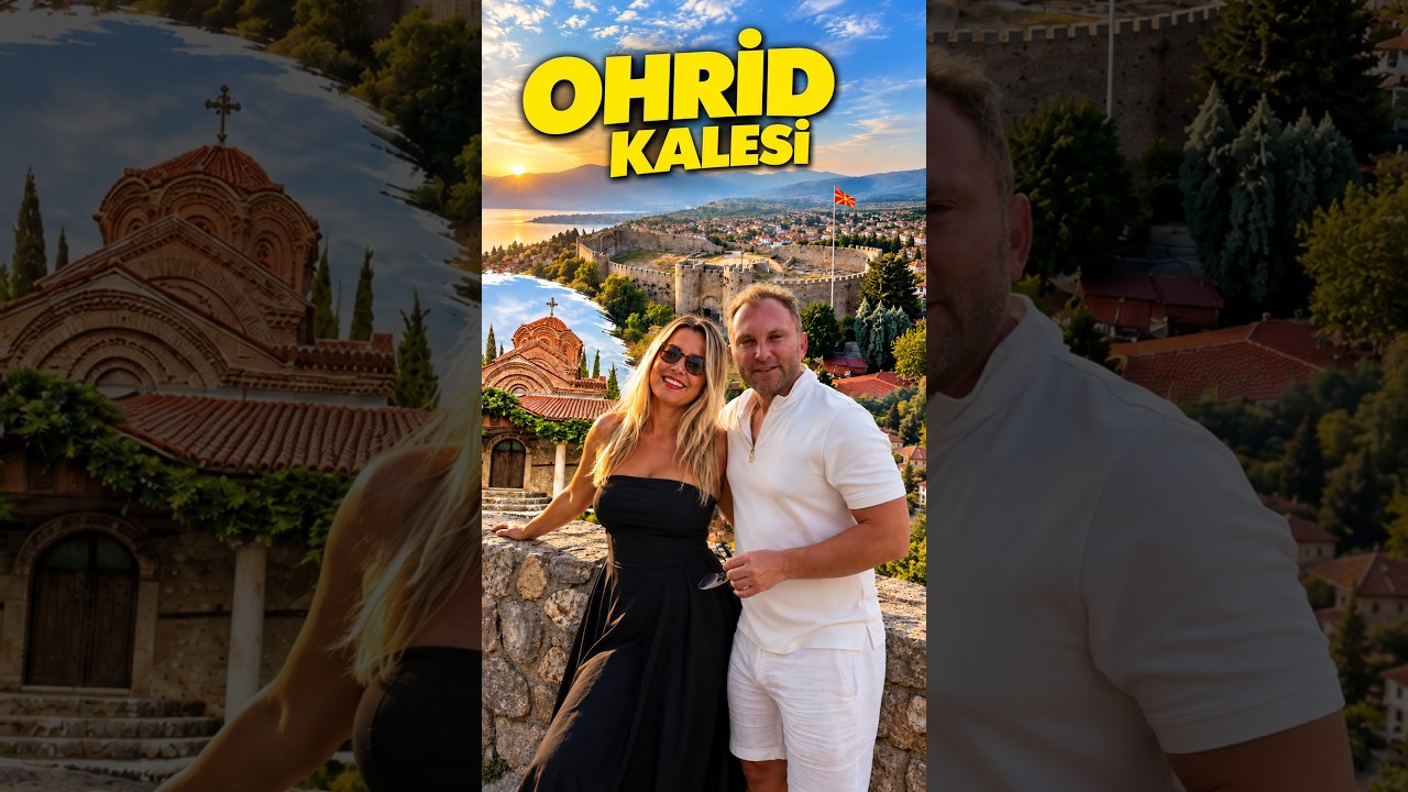 Ohrid Kalesi'nden göl manzarası