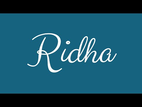 Learn how to Sign the Name Ridha Stylishly in Cursive Writing