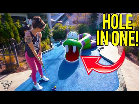 MUST PLAY One Of A Kind Mini Golf Course! - Epic Hole In One!