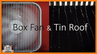 ► Box Fan and Rain on a Tin Roof Sounds for Sleeping, 10 hours of Fan White Noise and Rain 4k Lluvia