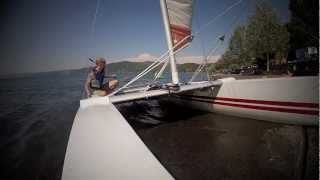 preview picture of video 'catamarano DART 18 sailing Bolsena Lake 2012 Montefiascone Lago'