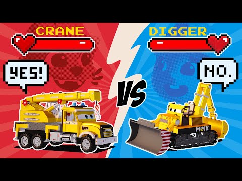 The strongest vehicles| Digger and Crane truck  Construction videos #appMink Kids Song & Nursery
