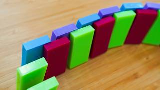 3 Easy Domino Tricks for Beginners: Flip Switch, La Ola, & Stacked Dominoes Tutorial