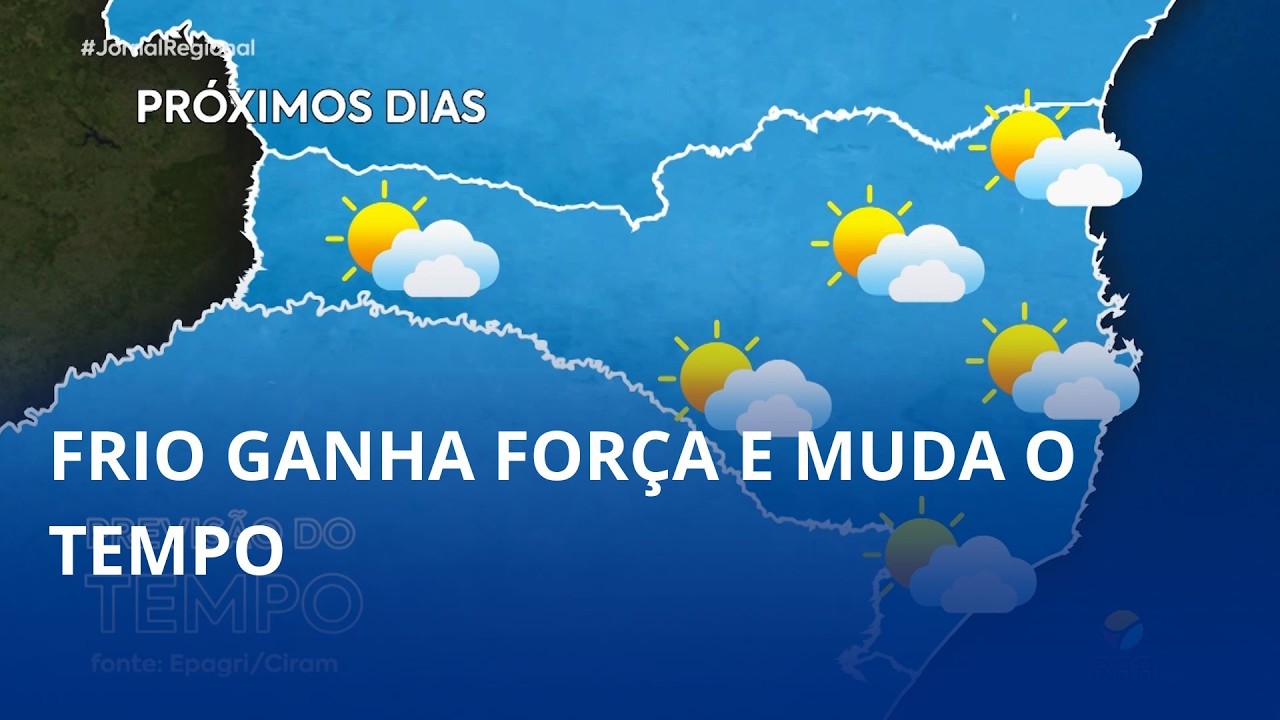 Frio ganha força e muda o tempo em Santa Catarina