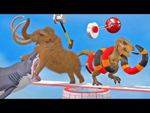 Who Can Escape from Prehistoric Mammals Reptiles vs Dinosaurs and Animals Epic Battle
