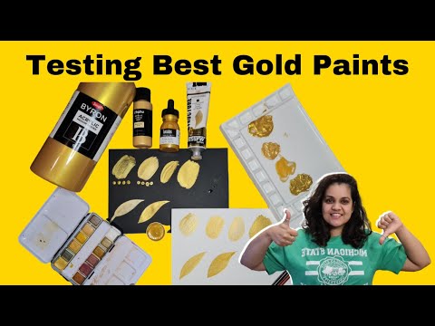 Which is the best Gold Paint to buy? Testing Acrylic and Watercolor - Texture, Flow, Finish