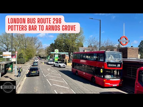 Muito agradável passeio de ônibus 298 de Londres por Southgate saindo de Potters Bar