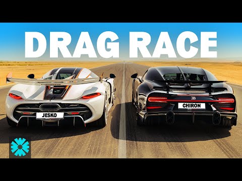 Koenigsegg Jesko Attack v Bugatti Chiron Super Sport 1/4 MILE RACE