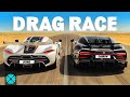 Koenigsegg Jesko Attack V Bugatti Chiron Super Sport 1 4 MILE RACE