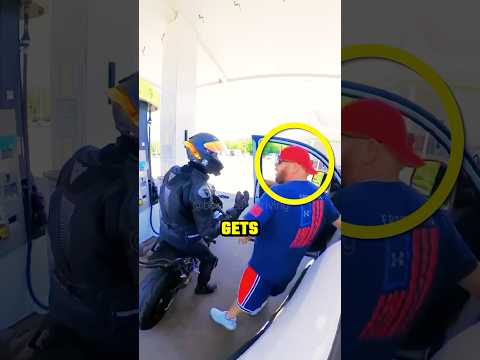Angry driver regrets messing with bikers 🤛🏻