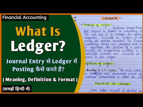 Ledger Posting | Meaning Definition And Format Of Ledger In Hindi | Financial Accounting |