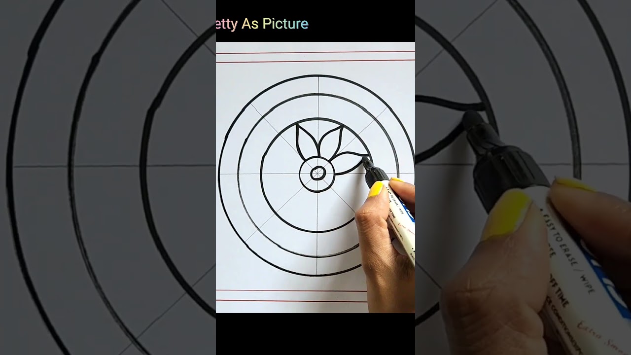 Onam Pookalam drawing | How to draw Pookalam design