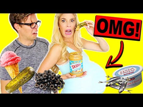 TRYING WEIRD PREGNANCY FOOD COMBINATION CRAVINGS!! (EATING FUNKY & GROSS DIY FOODS) Video