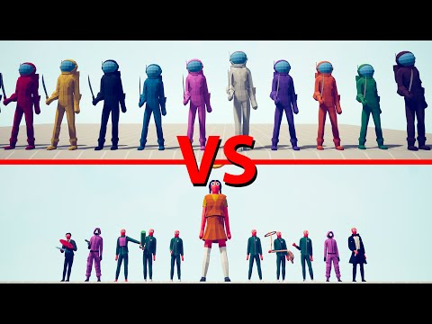 AMONG US Team vs SQUID GAME Team - Totally Accurate Battle Simulator TABS