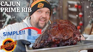 SIMPLE!! Cajun Prime Rib On WEBER SMOKEY MOUNTAIN!!  The Easiest Way To Smoke/Grill Prime Rib!
