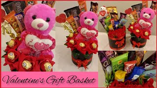 DIY Valentine's Day Gift Basket | Chocolate & Teddy Basket For Valentine's Day | Valentine Gift Idea