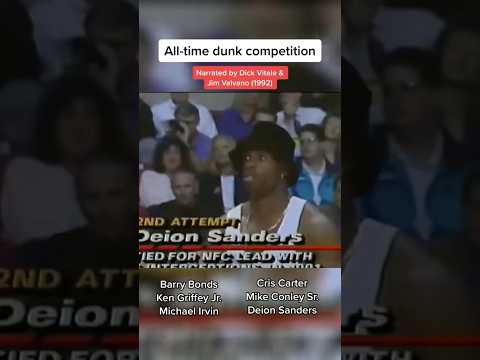 THAT TIME BARRY BONDS, DEION SANDERS, KEN GRIFFEY JR., AND MICHAEL IRVIN COMPETED IN A DUNK CONTEST