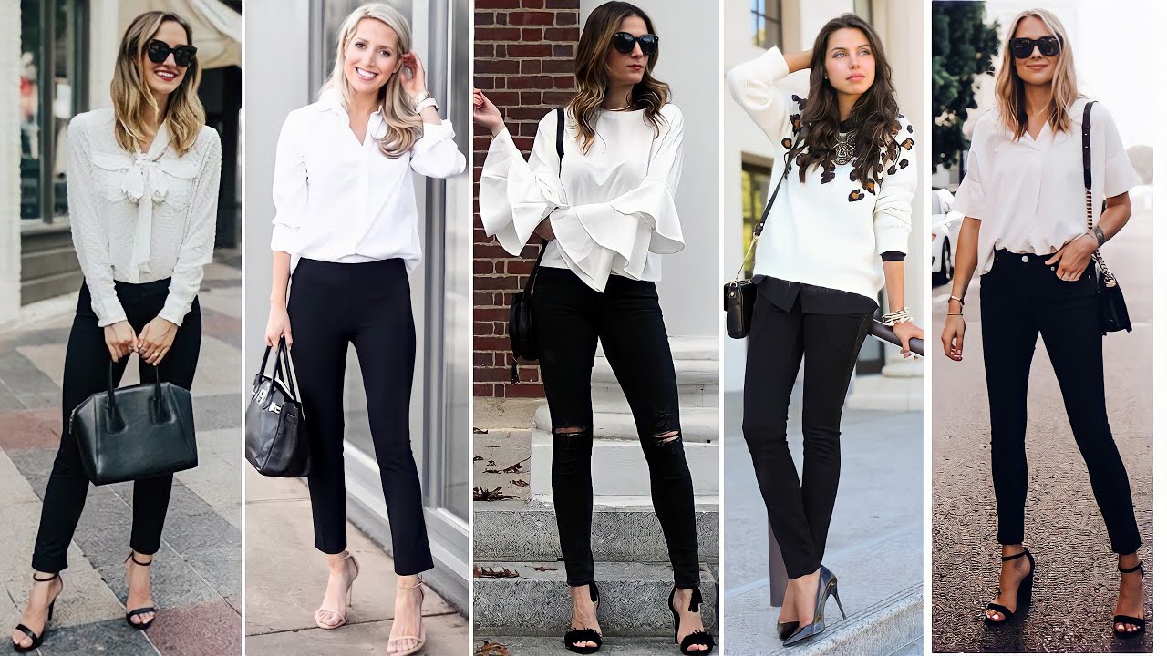 LINDAS COMBINACIONES QUE NUNCA PASAN DE MODA LOOKS BLANCO Y NEGRO MODA MUJER FASHION LOOKS 2021