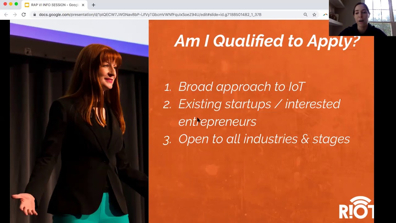 RIoT Accelerator Program (RAP) - Information Session - Fall 2020