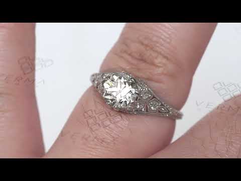 Circa 1920 Art Deco Platinum GIA 1.84ct Old European Brilliant Diamond Engagement Ring - VEG#1826
