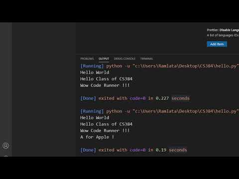 Cs384 Python Programming Module 01 Getting Started Lec 05 Prettier Extension Vscode Python