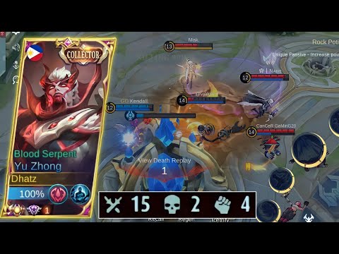 BUYING ANTI LIFESTEAL CANT STOP YU ZHONG FROM DOMINATING!! | YU ZHONG GAMEPLAY - MLBB