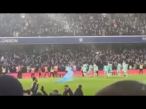 Limbs in the Brighton away end when Welbeck equalised at Chelsea in the 90th minute. #football #bpl