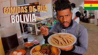 PROVANDO COMIDA DE RUA  mais diferentes da  BOLÍVIA 🇧🇴