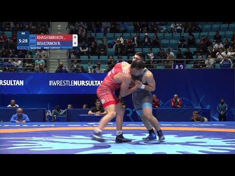1/4 GR - 82 kg: N. KHASHIMBEKOV (UZB) v. R. BISULTANOV (DEN)