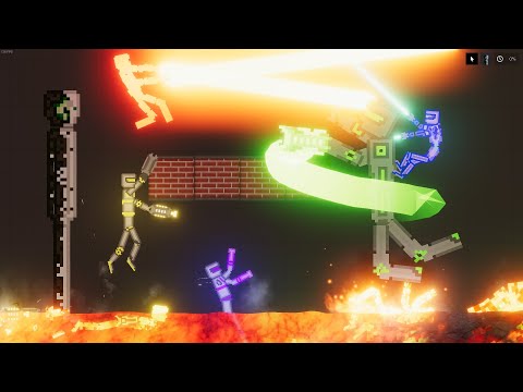 Hi-Tech Soldier fight while falling to the Lava │ PEOPLE PLAYGROUND