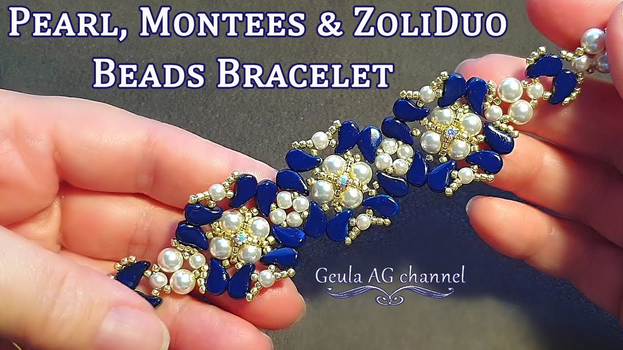 Pearl, Montees & ZoliDuo Two Hole Beads Bracelet