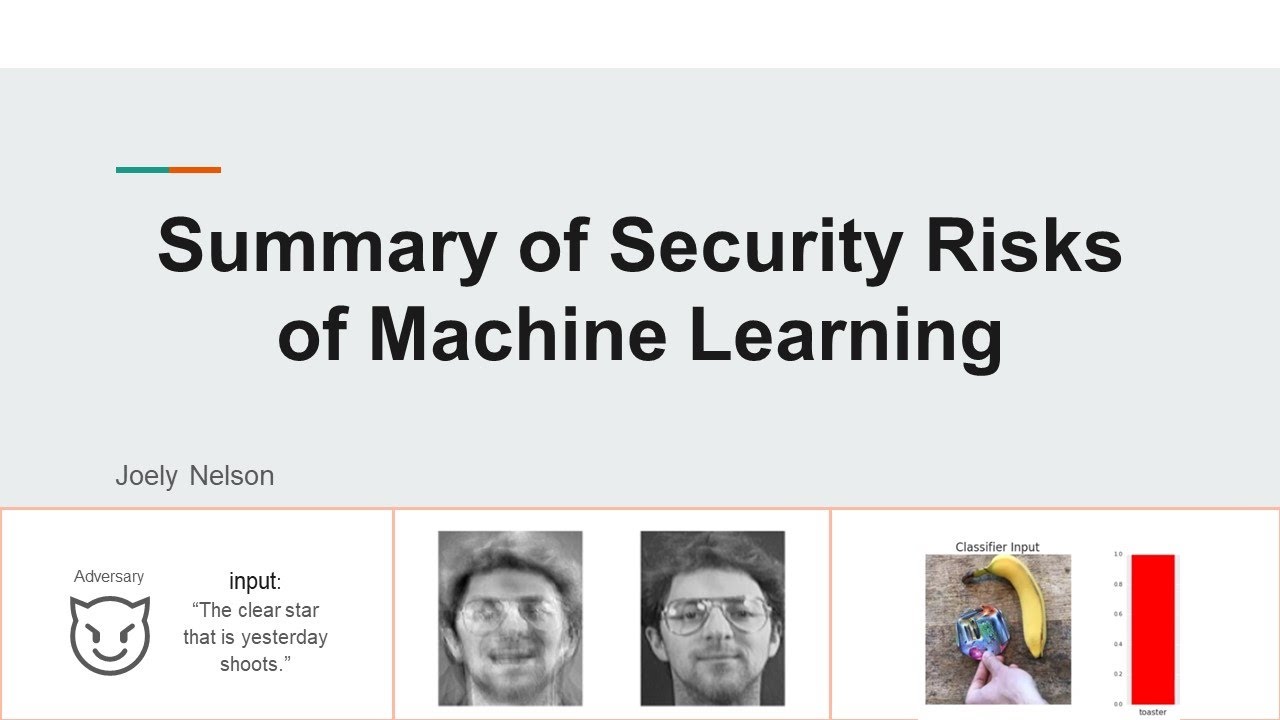 Security Vulnerabilities in Machine Learning