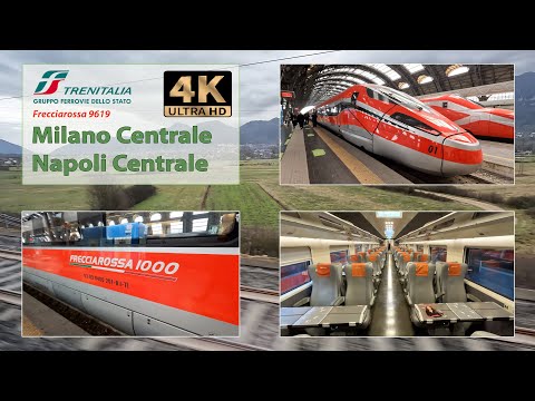 🇮🇹 Trenitalia Frecciarossa1000 from Milan to Naples 300 km/h train ride in standard class.