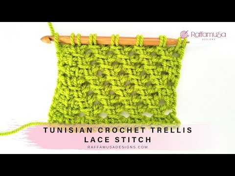 Tunisian Crochet Trellis Lace Stitch Tutorial