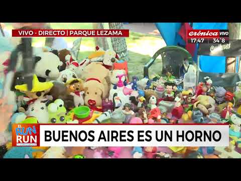 La gente en los parques porteños con 35 grados