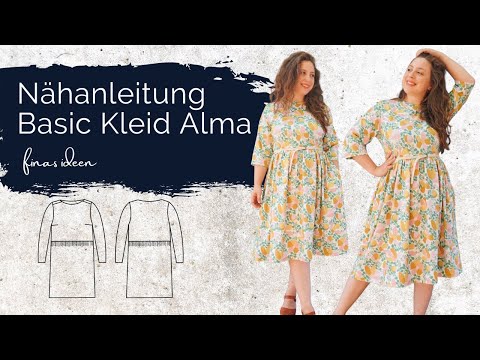 Einfaches Basic Kleid für Jersey nähen- Alma Nähanleitung