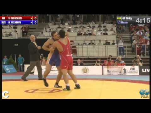ЧМ-2013 96 кг. Никита Мельников - Шалва Гадабадзе (Азербайджан) 1/2 финала