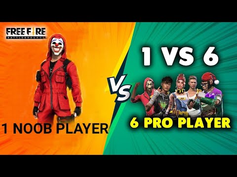 FREE FIRE 1 Noob player VS 6 World pro players | Only headshot play like hacker 👨‍💻 | FREE FIRE