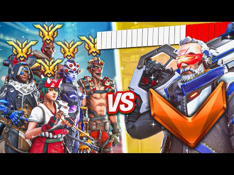 1 GIGABUFFED Bronze DPS vs 5 Top 500s - Who wins?! (Overwatch 2)