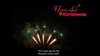 preview picture of video '2015 New-Art Pyrotechnics Cake Demo(135)-10s Single row/water green star brocade crown mine'